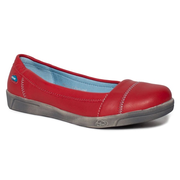 Cloud Acacia Red Leather Ballet Slip-on Shoes - Picture 2 of 11